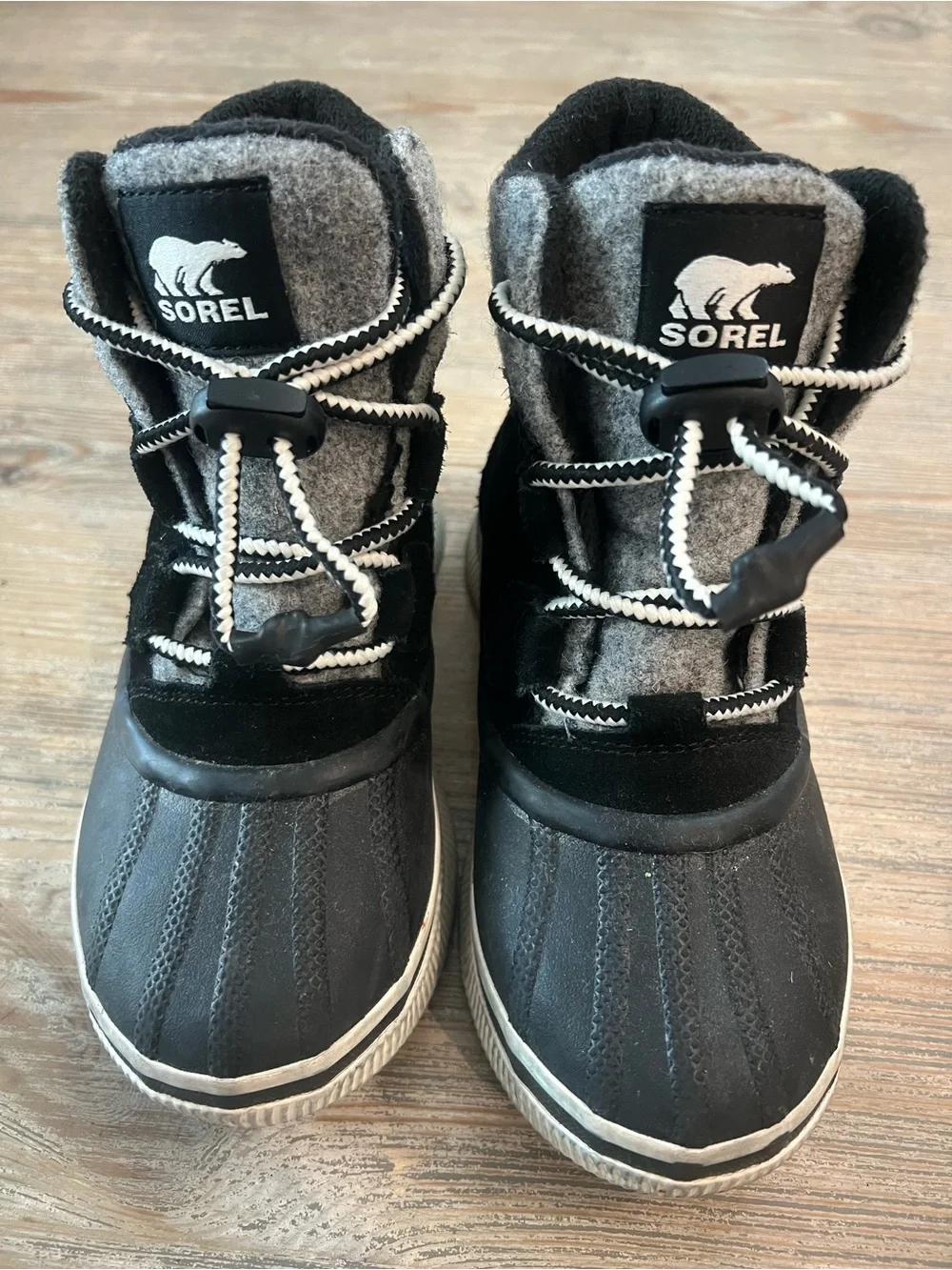 Sorel Kids Black & Gray Waterproof Snow Boots
